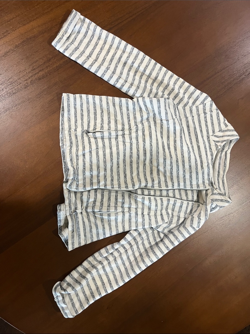Caslon Black and White Striped zip up